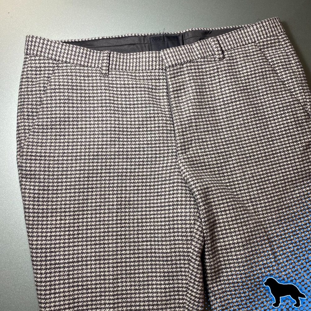 ASOS Houndstooth Dress Pants Size 34 W / 32 L Mid-Rise Slim Fit
